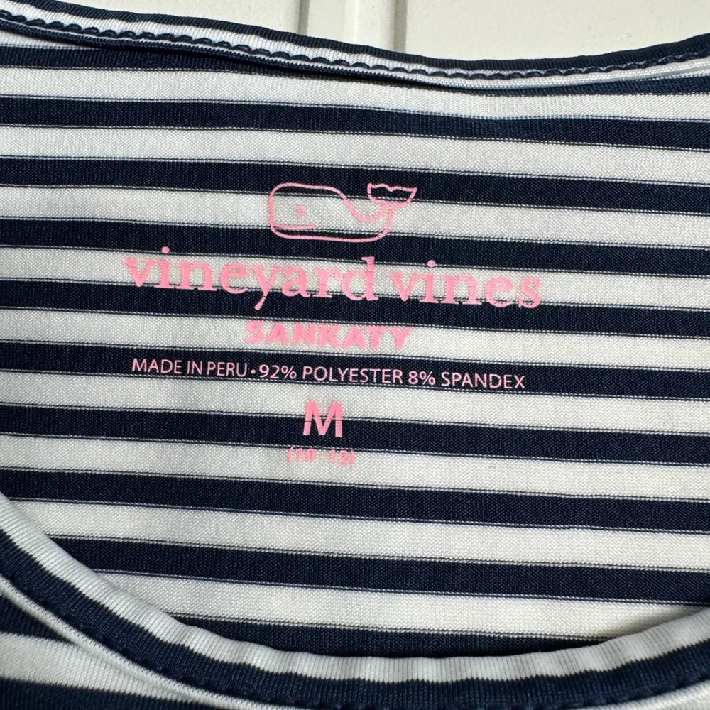 Vineyard Vines Navy White Striped Tank Top Sleeveless Blouse Size Medium - Picture 3 of 6